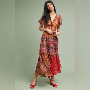 Anthropologie Murol Wrapped Maxi Dress Size 8